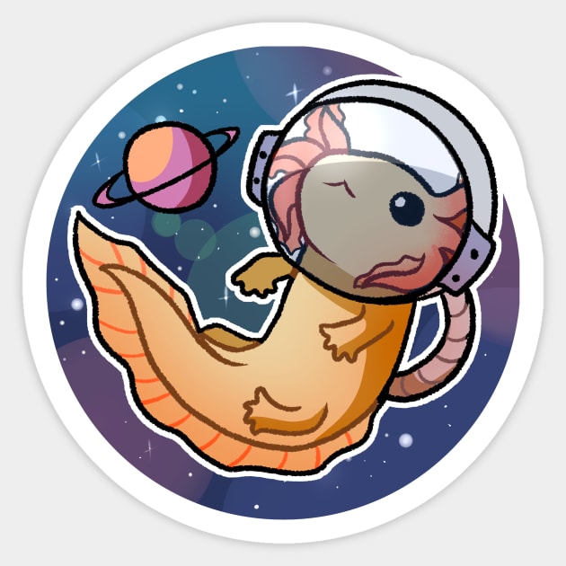 Space Axolotl 2 Sticker by gaypompeii